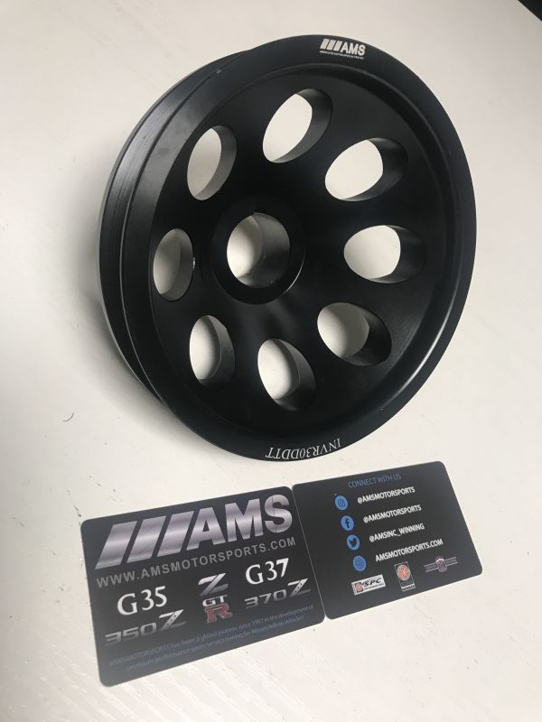 AMS Lightweight Crank Pulley, Stock Sized VR30DDTT - Infiniti Q50 16+ V37 / Q60 17+ CV37