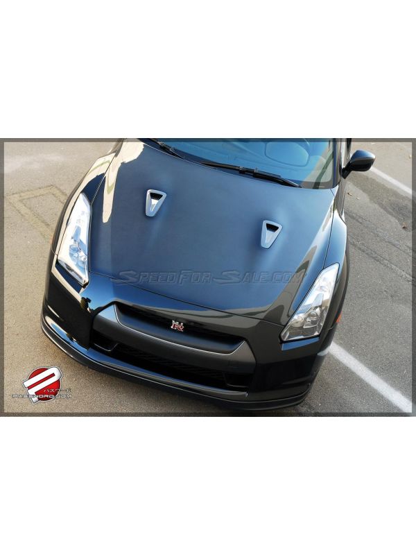 PASSWORD JDM DRY CARBON FIBER GT-R HOOD (CLEAR COATED)